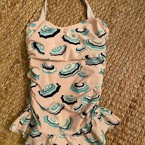 Janie & Jack Pink Parasol Bathing Suit One Piece Swim 2T